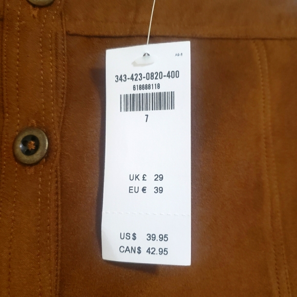 NWT Hollister Faux Suede Button Front A Line Mini Skirt - Picture 2 of 5